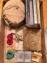 Large Lot of Vintage Boy Scout Books, Mess Kit, Uniform Items and More