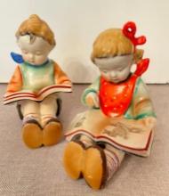 Porcelain Japanese Boy and Girl Figurines