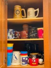 Kitchen Cabinet of Cups and Mugs