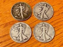 Group of Walking Liberty Half Dollar Coins