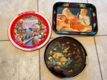 Group of Vintage Tin Serving Trays
