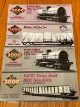 Group of Pronto 2000 Series Train Car Models