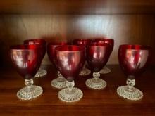 Set of Vintage Red Glass Gobblets