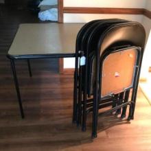 Vintage Folding Chairs and Card Table