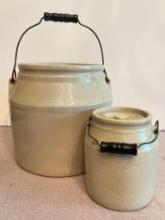 Pair of Lidded Crocks