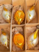 Group of 6 Glass Christmas Ornaments