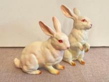 Pair of Lefton Porcelain China Rabbits