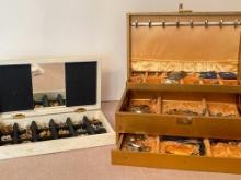 Pair of Ladies Dresser Top Jewelry Boxes with Contents