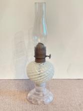 Vintage Miniature Swirl Glass Oil Lamp