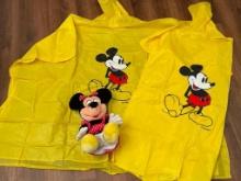 Two Micky Mouse Ponchos with Minnie Mouse Stuffed Animal