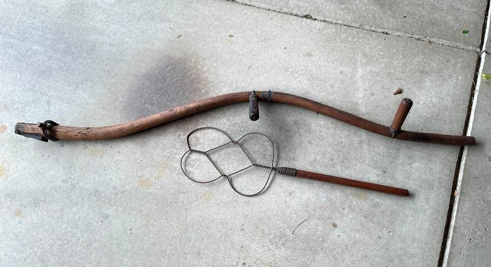 Sickle Bar Handle and Antique Rug Beater