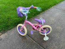 Pink Disney Princess Kids Bike with Training Wheels