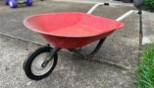 Vintage Youth Metal Wheel Barrow