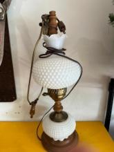 Vintage Milk Glass Electric Lamp