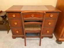 Small/Youth Vintage Wooden Desk and Chair
