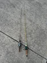 Pair of Vintage Fishing Poles with Reels
