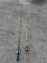 Pair of Vintage Fishing Poles with Reels