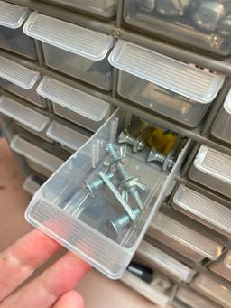Group of 3 Garage Nut and Bolt Organizers with Contents