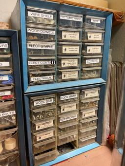 Group of 3 Garage Nut and Bolt Organizers with Contents