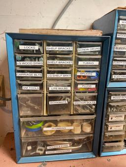 Group of 3 Garage Nut and Bolt Organizers with Contents