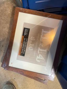 Plastic Tote with Picture Frames