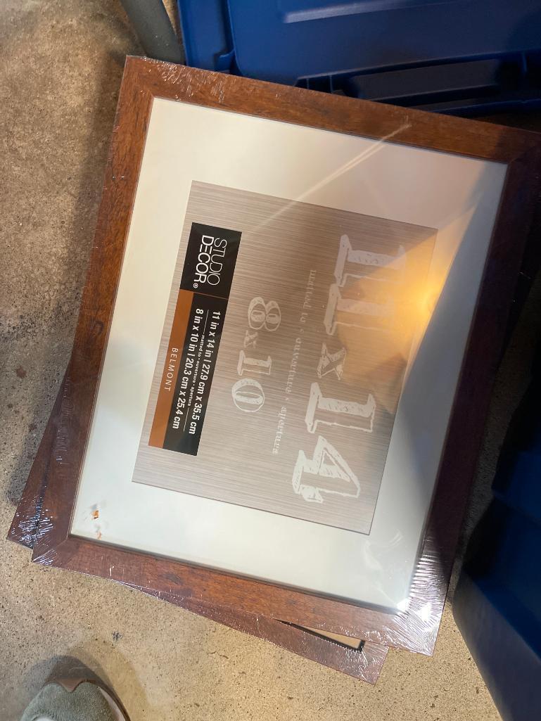 Plastic Tote with Picture Frames