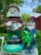 Pair of Composite Garden Gnomes
