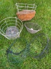 Group of Wire Hanging Baskets