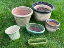 Group of Ceramic Flower Pots