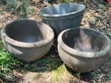 Group of 3 Composite Pots
