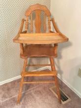 Vintage Wooden High Chair
