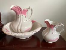 Antique Porcelain Pitcher and Basin