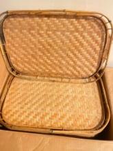Set of Wicker Serving Trays