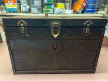 Vintage Metal Kennedy Tool Box with Contents