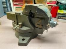 Large Vintage Bench Vise with #4 On Side