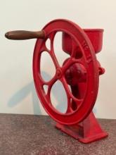 Painted Vintage Cast Iron Coffee Grinder