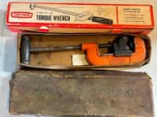 Craftsman Torque Wrench and Armstrong Bridgeport Pipe Cutter No. 2A