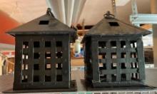 Pair of Metal Candle Holders