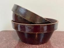 Pair of Vintage Stoneware Bowls