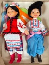 Pair of Russian / Ukranian Plastic Dolls