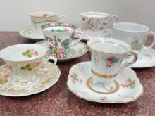 Group of Vintage Teacups and Saucers