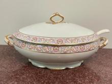 Antique French Limoges Ahrenfeldt Reizenstein Soup Tureen with Ladle