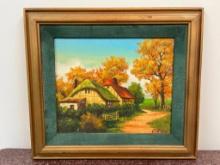 Vintage Framed Painting on Canvas Signed Wilson
