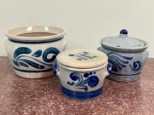 Group of Blue and White Vintage Pottery