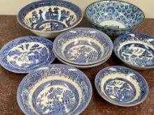 Mixed Lot of Blue and White Dishes