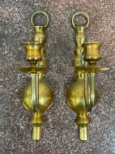 Pair of Brass Candle Sconces