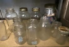 Group of Clear Glass Jars