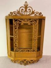 Vintage Ornate Wall Mounted Curio Cabinet