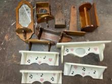 Group of Wooden Shelving