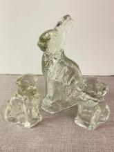 Group of Vintage Clear Glass Candy Holders